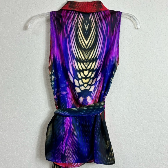 Boston Proper Snake-print Wrap Blouse Sz 2 - Picture 6 of 12